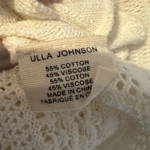ULLA JOHNSON White Austen Crochet-Knit Cotton-Blend Sweater Size Small VGUC - Picture 10 of 10